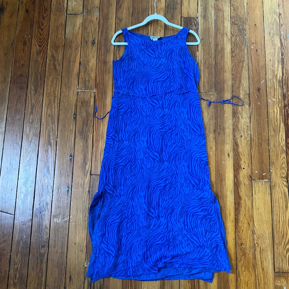 Vintage Blue Silk Dress - Robbie Bee - Size 6